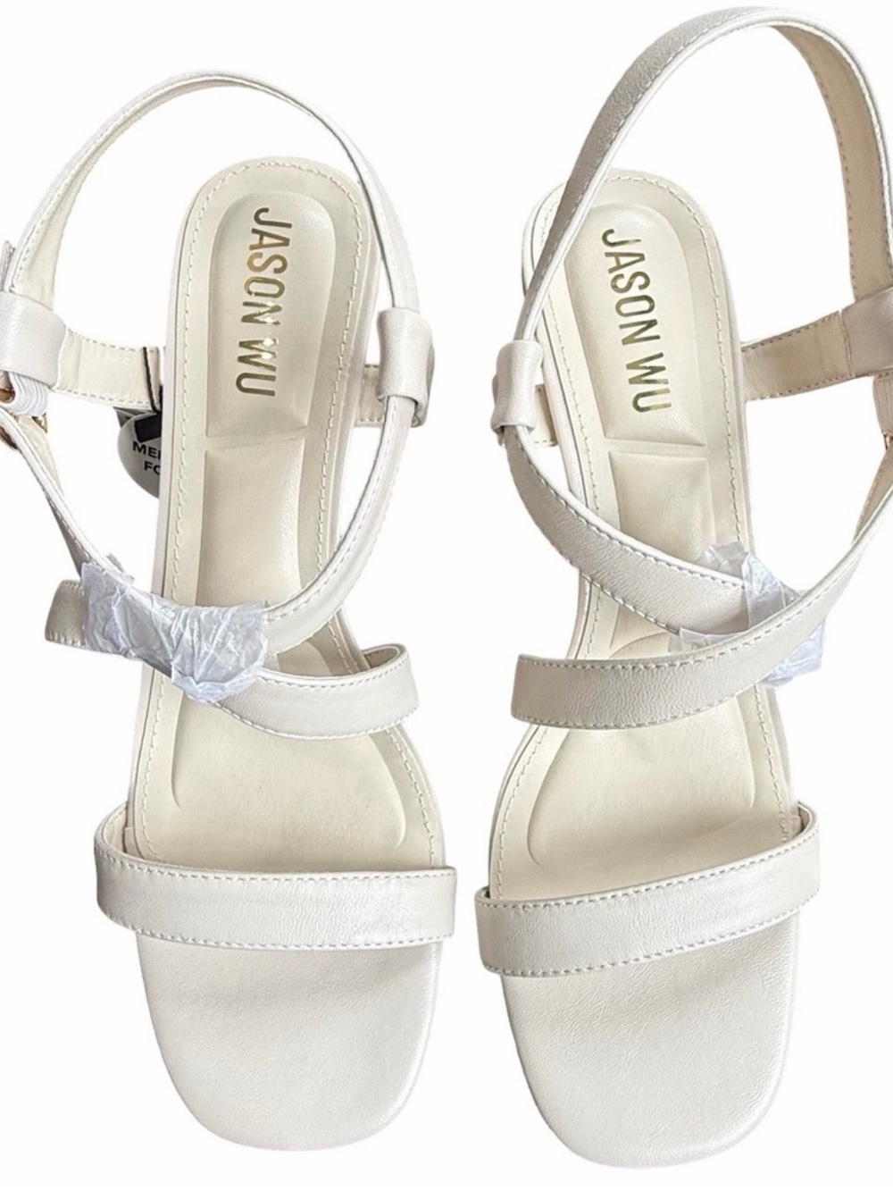 Jason Wu-Genuine Leather- Ivory double strap block heels-Size 9 Women